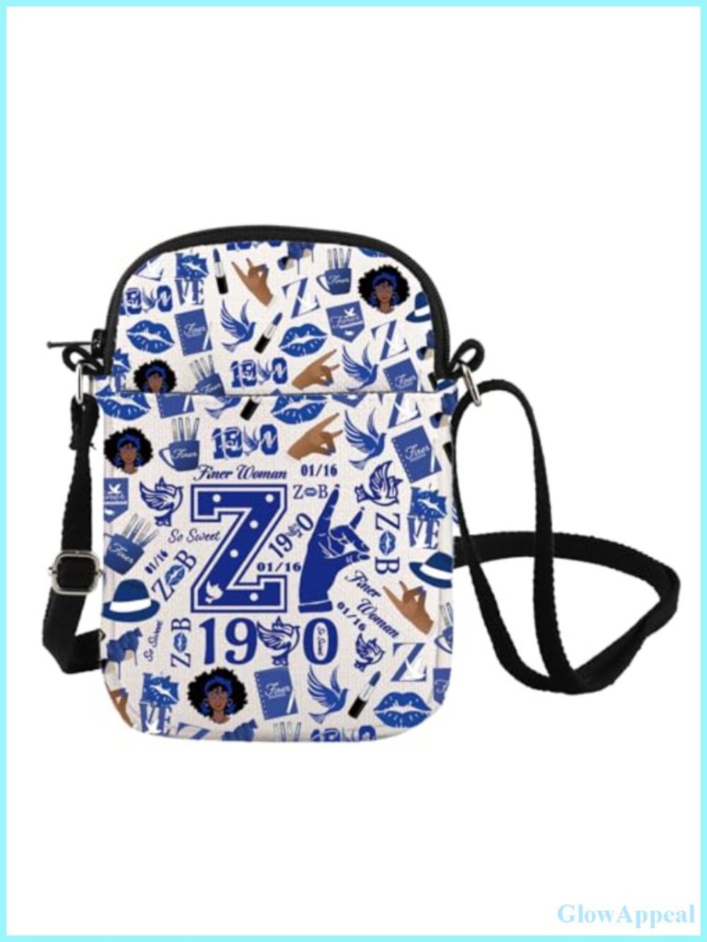 Polyester Crossbody Bag Greek Sorority Gift Sisterhood Shoulder Bag